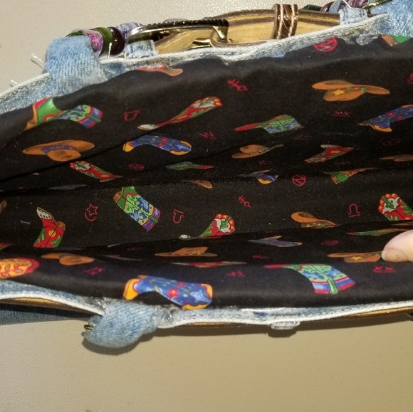 Handmade Denim Jeans Western Themed Purse - Picture 3 of 5